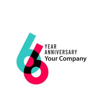 66 Year Anniversary Vector Template Design Illustration Stock Illustration