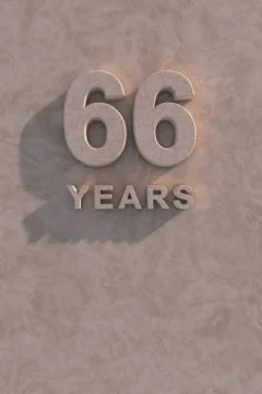 66 years 3d text Stock Illustration