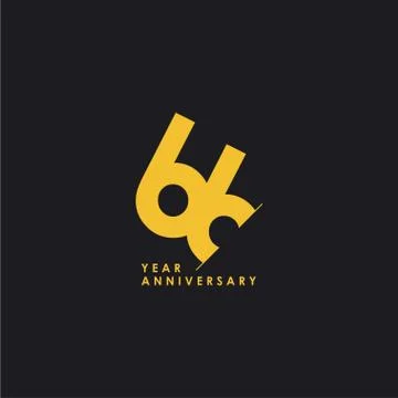 66 Years Anniversary Vector Template Design Illustration Stock Illustration