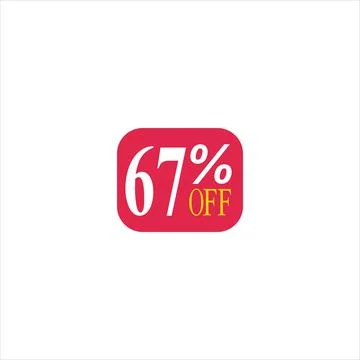 67 offer tag discount vector icon stamp on a white background Stock Illustration