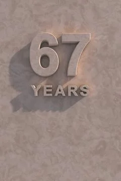 67 years 3d text Stock Illustration