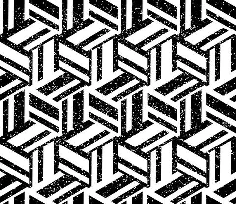679 Seamless texture with black and white lines cube Stock Illustration