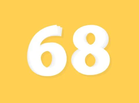 68 Number vector, modern layers design font. Eps10 illustration Stock Illustration