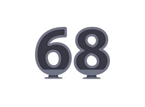 68 vector number design. For logo, brand label, design elements, corporate id Illustrazione stock
