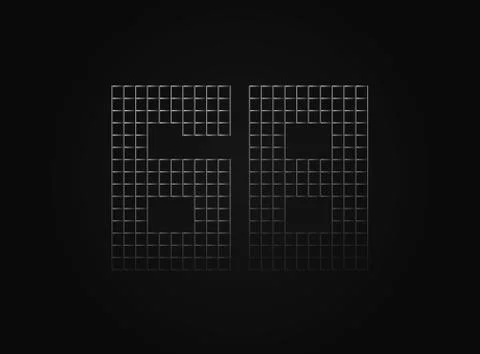 68 vector number made of metal chain link fence. For logo, brand label, desig Stock Illustration