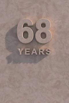 68 years 3d text Stock Illustration