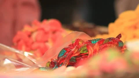 689. jelly snake candy cu Stock Footage 21763695