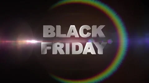 69 Animation Text Neon and Lens Flare Effect Black Friday v5 스톡 동영상 136573906