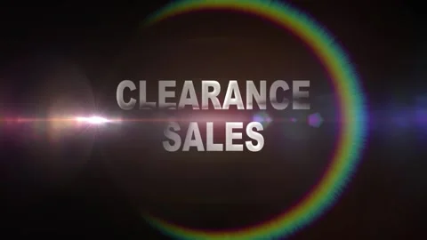 69 Animation Text Neon and Lens Flare Effect Clearance Sales v2 Stock-Footage 136576183