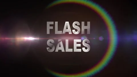 69 Animation Text Neon and Lens Flare Effect Flash Sales v2 Stock-Footage 136576205
