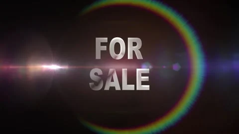 69 Animation Text Neon and Lens Flare Effect For Sale v2 Video stock 136576211
