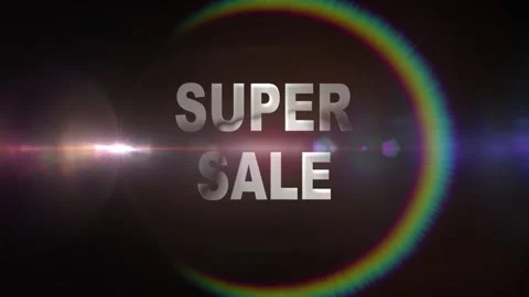 69 Animation Text Neon and Lens Flare Effect Superl Sale v2 库存影片 136576279