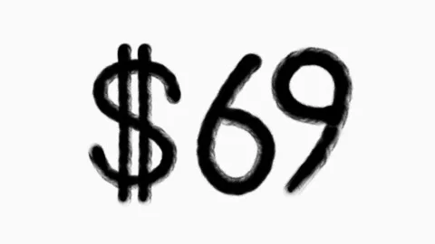 69 Dollar Hand Drawn Animation For Finance Currency Money Business Concept Stock Footage 306853608