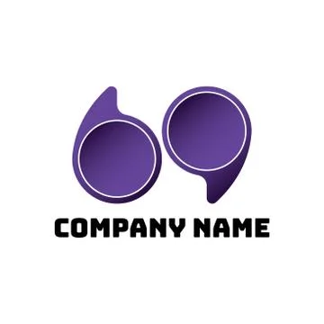 69. Logo template. Gradient design. Stock Illustration Stock Illustration