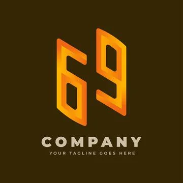 69 logo template Illustrazione stock