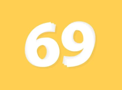 69 Number vector, modern layers design font. Eps10 illustration Stock Illustration