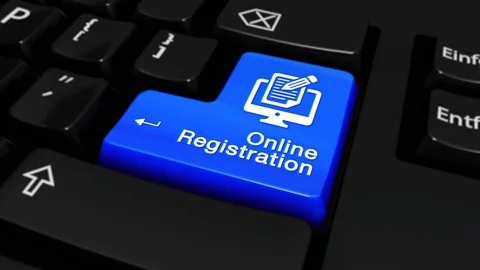 69. Online Registration Round Motion On Computer Keyboard Button. 動画素材 95237909