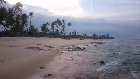 69 sunset stone beach dungun malaysia Stock Footage 145763294