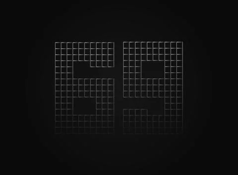 69 vector number made of metal chain link fence. For logo, brand label, desig Stock Illustration