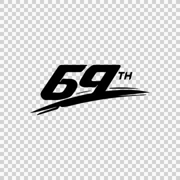 69th Anniversary Logo with Angular Shapes Design 스톡 일러스트