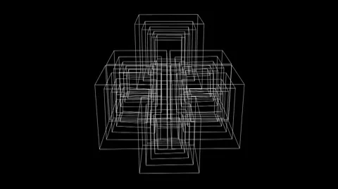 6cubes array-inside Stock Footage 8560851