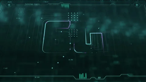 6G Communication HUD UI Stock Footage 231162351