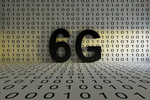 6G concept text sunlight 3D illustration Stock Illustration