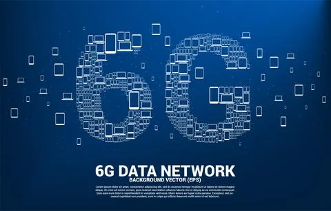 6G Data technology from device icon. Concept for mobile telecommunication glo 스톡 일러스트