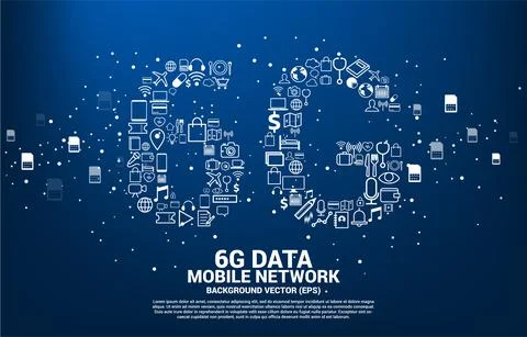 6G Data technology from online function icon. Concept for mobile telecommunic Stock Illustration