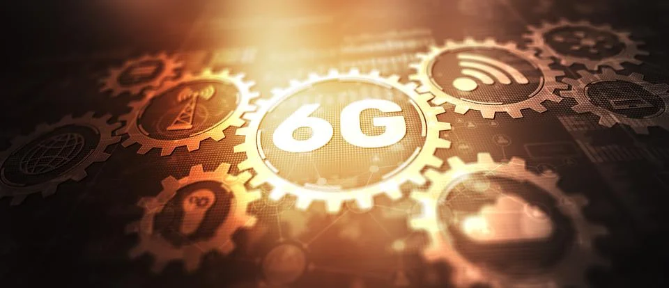 6G future new technology network wireless telecommunication concept 2024 Stock Illustration