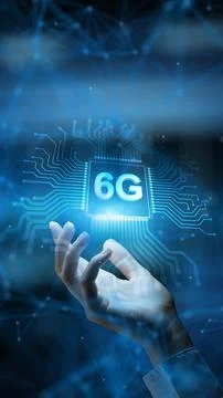 6G High-Speed Network Connectivity and Future Telecommunications Technology C Stock Photos