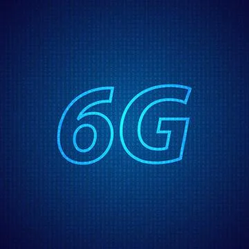 6G Internet data transmission standard. Illustrazione stock