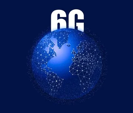 6g LTE mobile web, global WiFi connection telecommunication network, Internet Stock Illustration