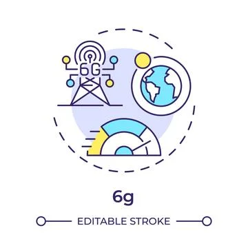 6G multi color concept icon Stock Illustration