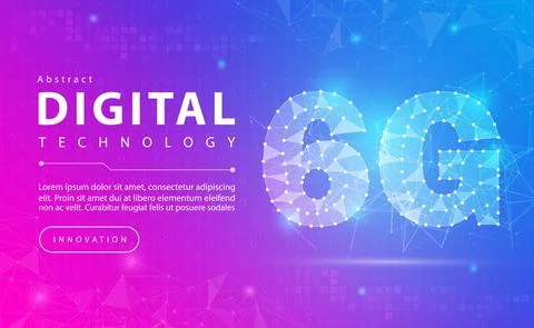 6G network wireless internet Wi-fi connection abstract background concept vector Stock Illustration
