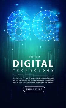 6G network wireless internet Wi-fi connection abstract background concept tech Stock Illustration