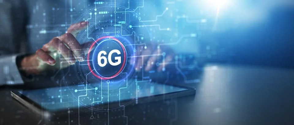 6G Sixth Generation Wireless Technology for Advanced Mobile Communication N.. Stock Photos