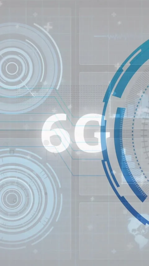 6G technology and cybersecurity animation with digital interface, circuits, and Stock Footage 344803518