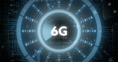 6G technology animation over digital interface with coding elements and arrows Stock Footage 308901647
