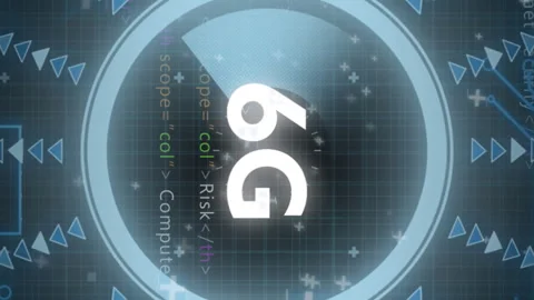 6G technology animation over digital interface with coding elements and arrows Stock Footage 312798109