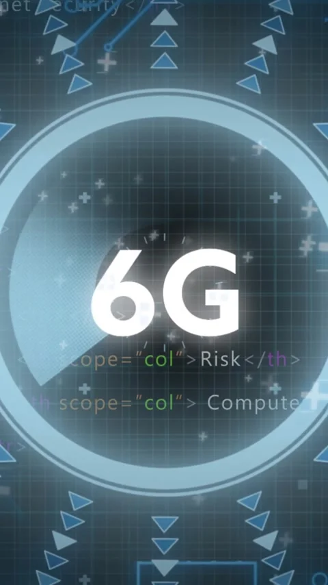 6G technology animation over digital interface with coding elements and arrows Stock Footage 320280273