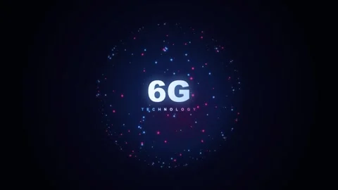6g technology background with floating digital particles animation Stock Footage 346757982