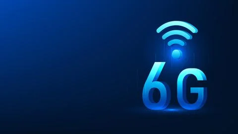 6G Technology Background with WiFi Icon on Top, Future Wireless Communicati.. Stockillustratie
