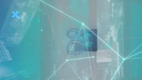 6G technology concept with digital connections and geometric shapes animation Stock Footage 313296785