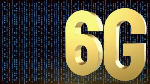 The 6G Technology on Digital background for Technology concept 3d Rendering. Stock Illustration