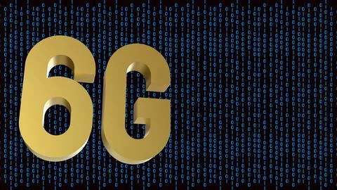 The 6G Technology on Digital background for Technology concept 3d Rendering. Stock Photos