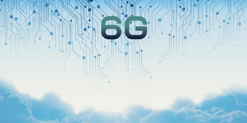 6G technology network, high speed mobile internet Concept of communication an Stock Illustration