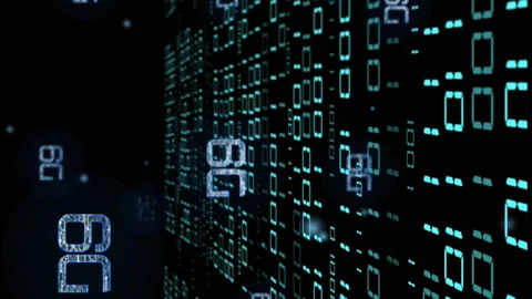 6G text and binary coding, futuristic data processing animation Stock Footage 312906475