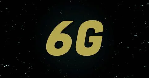 6G text image over starry night sky background Stock Illustration