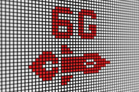 6G text scoreboard blurred background 3d illustration Stock Illustration